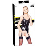 Black Level Guêpière Porte-Jarretelles VINYL BASQUE ZIP Noire